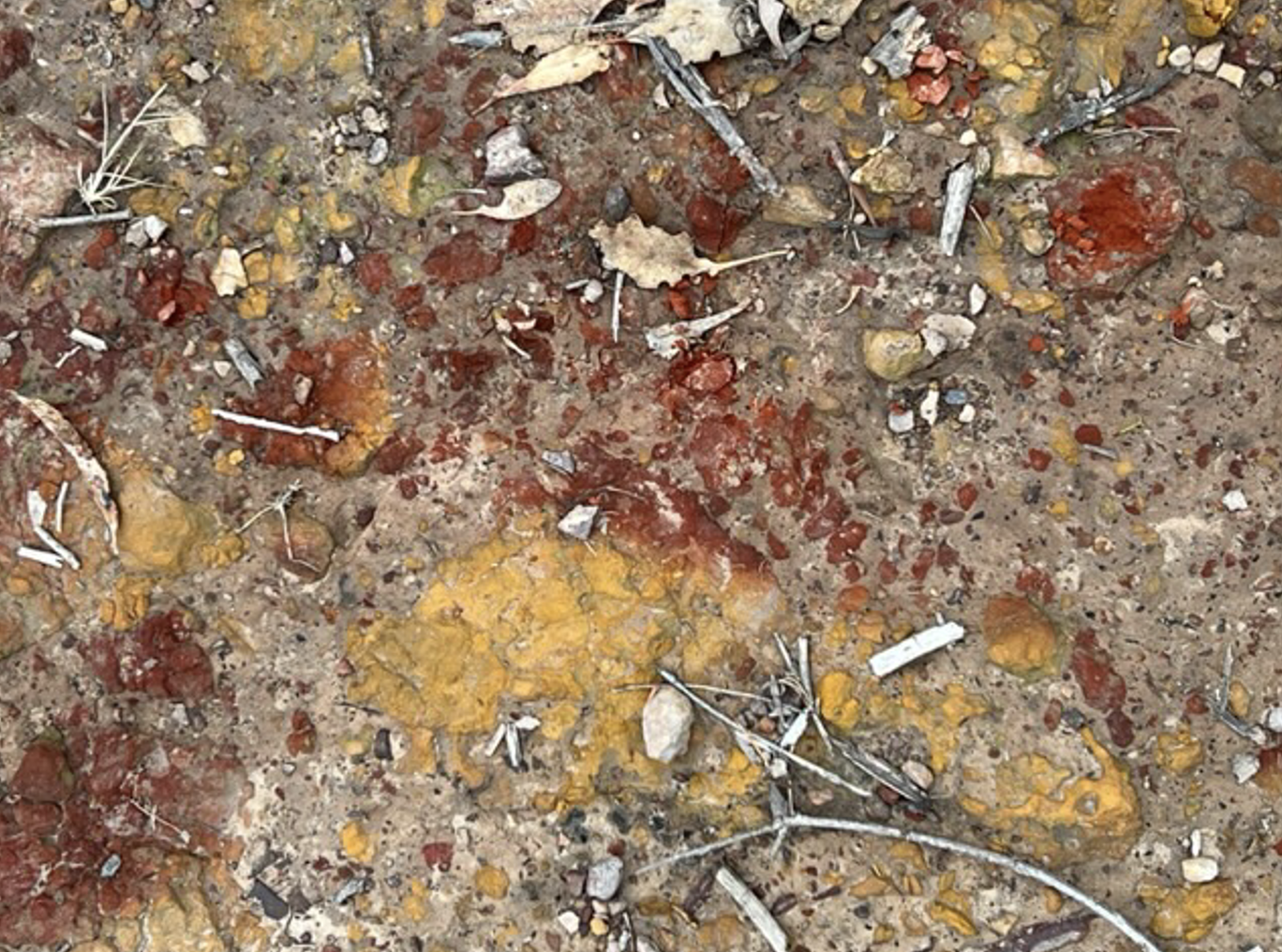 Mineral pigments in earth and stone